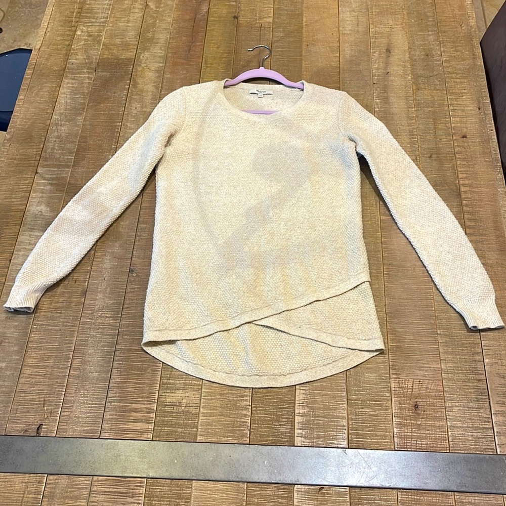 Madewell cream scoop neck sweater women’s size XS.